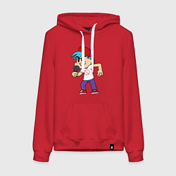 Толстовка-худи хлопковая женская Friday Night Funkin, цвет: красный