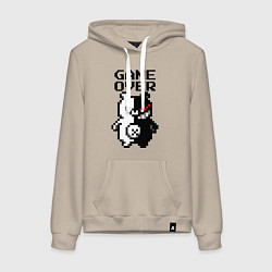 Толстовка-худи хлопковая женская MONOKUMA GAME OVER, цвет: миндальный