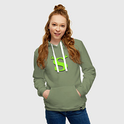 Толстовка-худи хлопковая женская Shrek: Logo S, цвет: авокадо — фото 2