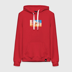 Толстовка-худи хлопковая женская Cowboy Bebop, цвет: красный