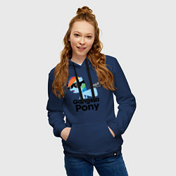Толстовка-худи хлопковая женская Gangsta pony, цвет: тёмно-синий — фото 2