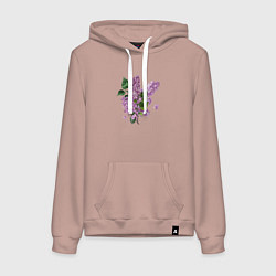 Женская толстовка-худи СИРЕНЬ АКВАРЕЛЬЮ