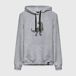 Женская толстовка-худи Тираннозавр узор Мандала