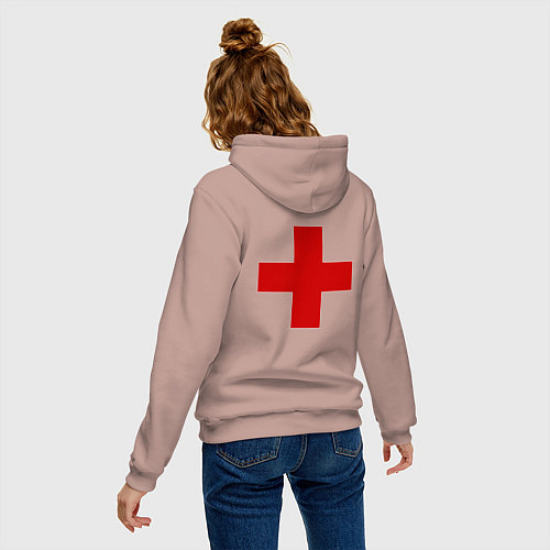 Женская толстовка-худи Hospital BIG / Пыльно-розовый – фото 4