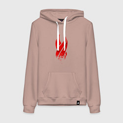 Толстовка-худи хлопковая женская DEAD SPACE ОБЕЛИСК, цвет: пыльно-розовый