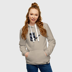 Толстовка-худи хлопковая женская Уэс, цвет: миндальный — фото 2