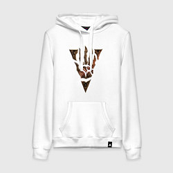 Толстовка-худи хлопковая женская Символ Морровинда, цвет: белый