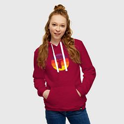 Толстовка-худи хлопковая женская Мой волейбол, цвет: маджента — фото 2