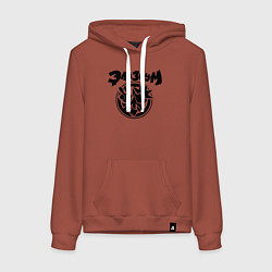 Толстовка-худи хлопковая женская Элизиум Все острова!, цвет: кирпичный