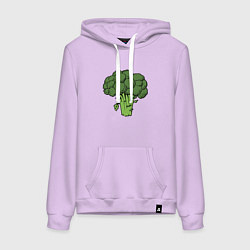 Толстовка-худи хлопковая женская Брокколи, цвет: лаванда