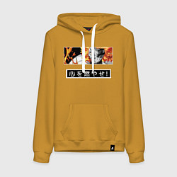 Женская толстовка-худи Ренгоку Кенджуро взгял клинок демонов столб пламен