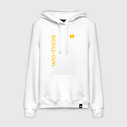 Толстовка-худи хлопковая женская WU TANG CLAN LOGO YELLOW, цвет: белый