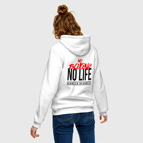 Женская толстовка-худи No boxing No Life / Белый – фото 4