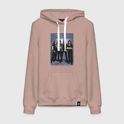 Толстовка-худи хлопковая женская Ты помнишь, как всё начиналось?, цвет: пыльно-розовый