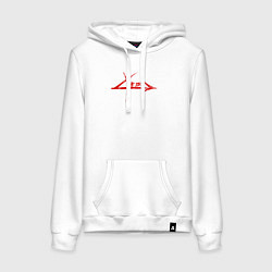 Толстовка-худи хлопковая женская The edge, цвет: белый