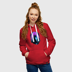 Толстовка-худи хлопковая женская ДЖИНКС, ЛИГА ЛЕГЕНД ARCANE JINX, цвет: красный — фото 2