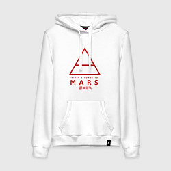 Толстовка-худи хлопковая женская 30 Seconds to Mars рок, цвет: белый