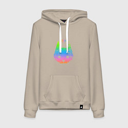 Толстовка-худи хлопковая женская Stray: Gradient, цвет: миндальный