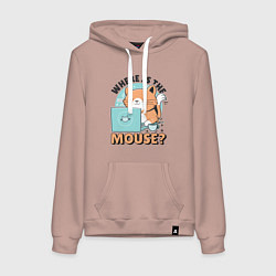 Женская толстовка-худи Где же мышка Программист поймет