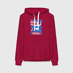 Толстовка-худи хлопковая женская Если бы водное поло было легким, его бы называли ф, цвет: маджента
