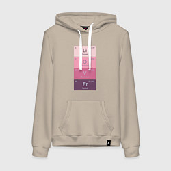 Толстовка-худи хлопковая женская Любовь это химия, цвет: миндальный