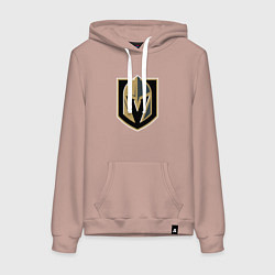 Толстовка-худи хлопковая женская Vegas Golden Knights , Вегас Голден Найтс, цвет: пыльно-розовый