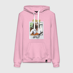 Толстовка-худи хлопковая женская Фото Bob Marley, цвет: светло-розовый