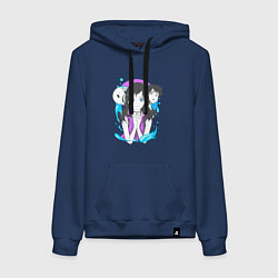 Толстовка-худи хлопковая женская Прекрасная Хина и Ходака, цвет: тёмно-синий