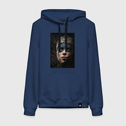 Толстовка-худи хлопковая женская Hellblade Adventure, цвет: тёмно-синий