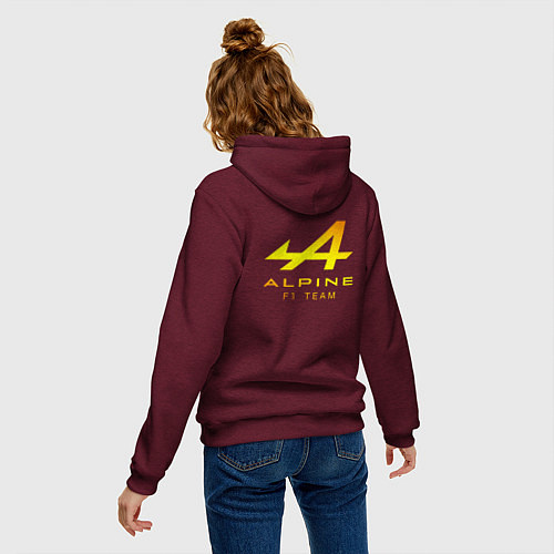 Женская толстовка-худи Alpina Альпина спина / Меланж-бордовый – фото 4