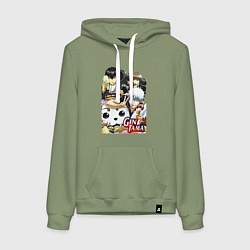 Толстовка-худи хлопковая женская Gintoki ice cream, цвет: авокадо