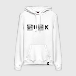 Толстовка-худи хлопковая женская Fuck Черный Худи, цвет: белый