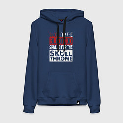 Толстовка-худи хлопковая женская Девиз Последователей Кхорна для темного фона, цвет: тёмно-синий