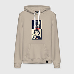 Толстовка-худи хлопковая женская Kiki Service, цвет: миндальный