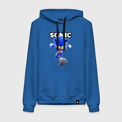 Толстовка-худи хлопковая женская Sonic the Hedgehog 2022, цвет: синий