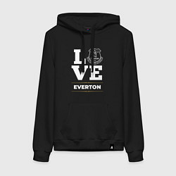 Толстовка-худи хлопковая женская Everton Love Classic, цвет: черный