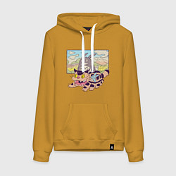 Женская толстовка-худи Тоторо на котобусе