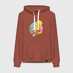 Женская толстовка-худи Барт Симпсон пьёт лимонад