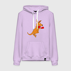 Женская толстовка-худи Кенгуру занимается боксом