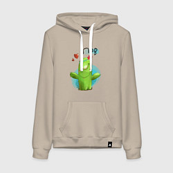 Женская толстовка-худи Кактус: Лав