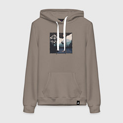 Женская толстовка-худи Оранжевая луна и тарзанка