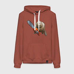 Женская толстовка-худи Бобер с бензопилой