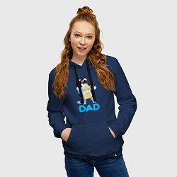 Толстовка-худи хлопковая женская Doggy Dad, цвет: тёмно-синий — фото 2