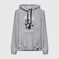 Толстовка-худи хлопковая женская Old school USSR, цвет: меланж