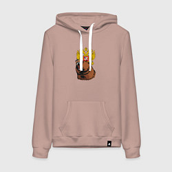 Женская толстовка-худи Патриотичный медведь на фоне герба