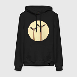 Женская толстовка-худи Жирафовые газели геренук на бежевом фоне