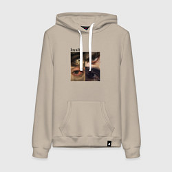 Толстовка-худи хлопковая женская Искусство и глаза, цвет: миндальный