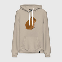 Женская толстовка-худи Капибара лениво отдыхает