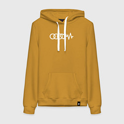 Толстовка-худи хлопковая женская Люблю свою Audi, цвет: горчичный
