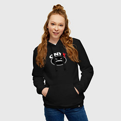 Толстовка-худи хлопковая женская Onyx - black logo, цвет: черный — фото 2